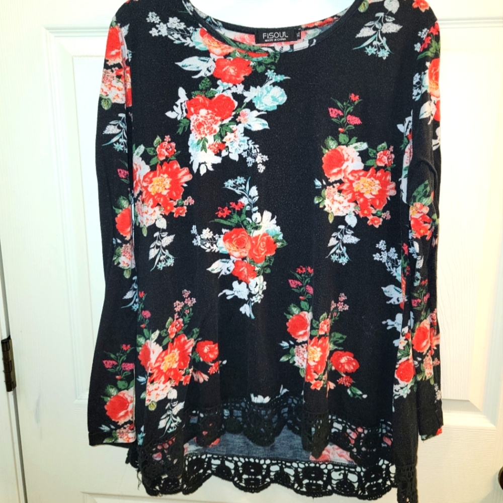 Womens Floral Dress Shirt